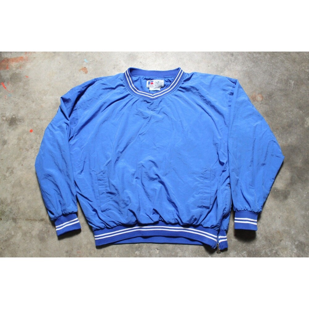 Vintage 90s Russell Athletic Blue Pullover with Side Zipper - XL